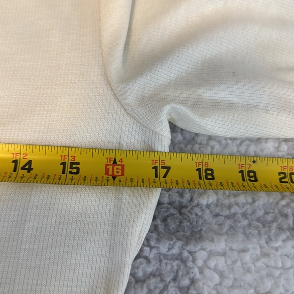 Free People Collared VNeck Bodysuit Wm Large NWT Ivory Preppy Office Career - Picture 11 of 13